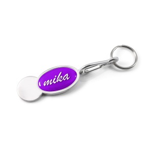 Schlüsselanhänger Jeton Aluminium ovale Form rukc12 - PUHT logo doming