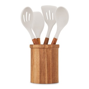 Set aus 4 Küchenutensilien mit Topf
