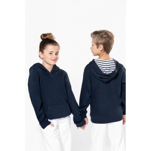 Kontrastreiches Kapuzensweatshirt mit gemustertem Kind Unisex