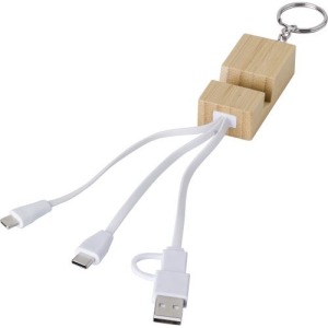 Schlüsselanhänger Ladekabel aus Bambus Sutton