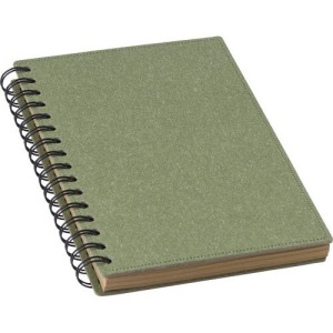 Caleb - Notizbuch mit Spiralbindung aus recyceltem Material