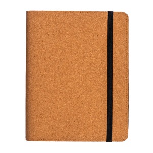 Conférencier organizer en liège avec élastique A5, bloc de 64 feuilles