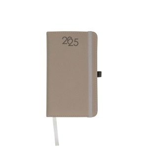 Agenda hebdomadaire 2025, couverture avec surpiqûres, porte-stylo et papier blanc