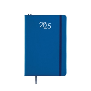 Agenda journalier 2025 avec couverture en PU et bande élastique