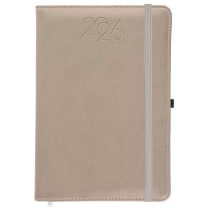 Agenda journalier 2026, couverture rigide en PU thermocollé avec piqûres sur les bords