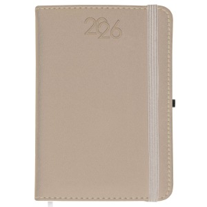 Agenda journalier 2026, couverture rigide en PU thermocollé avec piqûres sur les bords