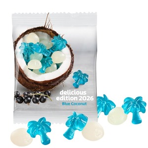 Gommes de fruits au noix de coco bleu