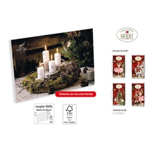 Adventskalender HEIDEL zum Aufhängen mit individueller Druckgestaltung, Heidel Schokoladenriegel