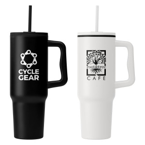 1180ml gobelet en acier inoxydable recyclé à double paroi avec paille Sérigraphie