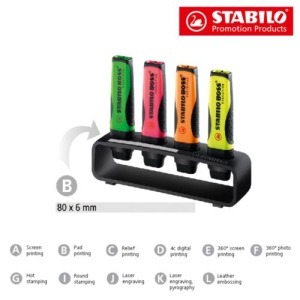 STABILO BOSS EXECUTIVE Schreibtischset mit 4 Textmarkern