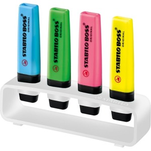 STABILO BOSS ORIGINAL Schreibtischset mit 4 Textmarkern
