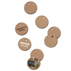 1-Euro-Jeton aus Holz