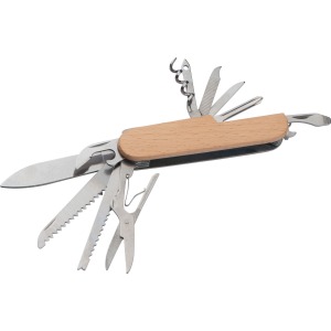 Taschenmesser aus rostfreiem Stahl mit Holzbeschichtung
