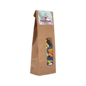 Kraftvolle Bonbontüte mit Etikett 100 g
