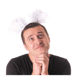 STIRNBAND MIT WEISSEN ENGELSFLÜGELN