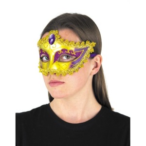 VENEZIANISCHE MASKE IN ROSA UND ARG.
