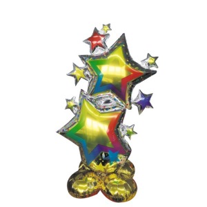MYLAR-BALLON MIT STERNEN UND GOLDFOLIE