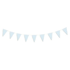 WIMPELGIRLANDE FESTONNEE PASTELLBLAU UND GOLD 3M