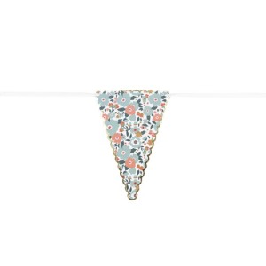 WIMPELGIRLANDE BLUMEN UND GOLD 3M