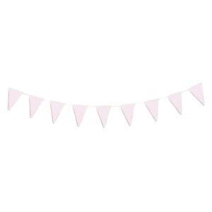 FESTONNEE-WIMPELGIRLANDE IN PASTELLROSA UND GOLD 3M