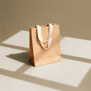 Sac kraft avec anse coton 18x10x24.5cm