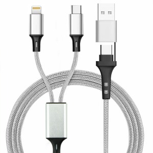 Câble de charge 4 en 1 20W en matériaux recyclés - Silver