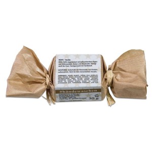 Mini-Seife - Vanille, in Kraftpapier - Selbstgemacht