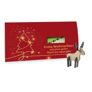 Grußkarte mit Puzzle aus Holz und Filz -Standarddesign - Weihnachtsmann