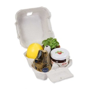 Genuss aus der Dose - mit Pflanzset Mini-Tontopf, Eierkerze, Mini-Konfitürenglas, Schokohase