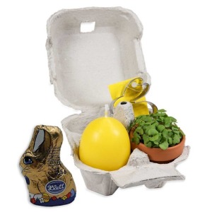 Spaß in der Dose - mit Pflanzset Mini-Tontopf, Eierkerze, Kuchenform "Hase"?