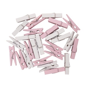 Bois pince à linge, FSC 100%, rose, 26 pièces
