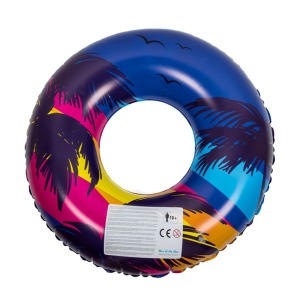 Bouée gonflable rétro design palmier et sunset