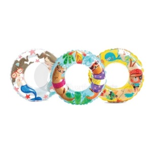 Bouée gonflable translucide décorée MIX 61cm