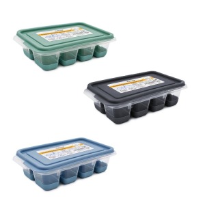 Bac à glaçons f flexible avec couvercle, 8 pièces