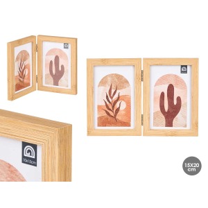 cadre photo double effet bambou 10x15