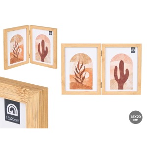 cadre photo en bambou double effet 15x20