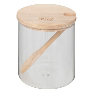 Sucrier verre et bois 0,4L hermet, transparent