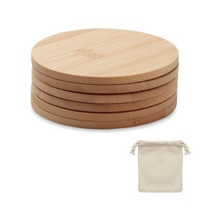 BAYIN SET 6er-Set Untersetzer aus Bambus