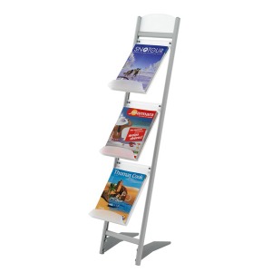 Broschüre-Displays Alu Schräg 3 Ebenen A4