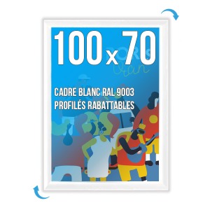 Rahmen Poster. CLIC-CLAC Wand 100 x 70cm WEISS 9003