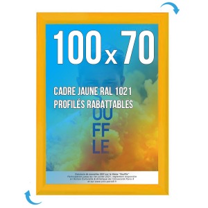 Rahmen Affich. CLIC-CLAC Wandtafel 100 x 70cm GELB 1021