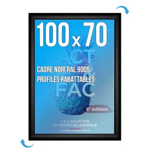 Rahmen Affich. CLIC-CLAC Wand 100 x 70cm SCHWARZ 9005