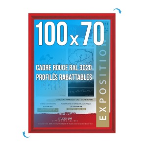 Rahmen Poster. CLIC-CLAC Wand 100 x 70cm ROT 3020