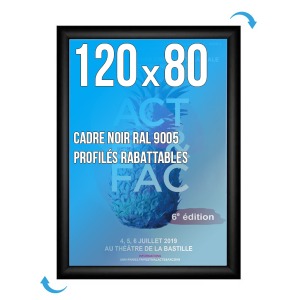 Plakatrahmen CLIC-CLAC Wand 120x80 cm SCHWARZ 9005