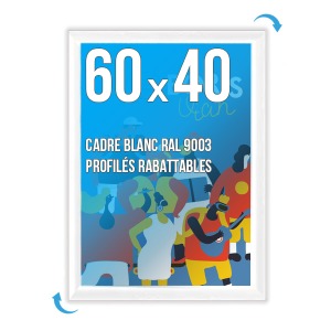 Plakatrahmen CLIC-CLAC Wand 60x40cm WEISS 9003