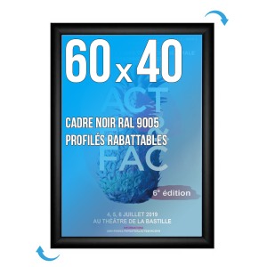 Plakatrahmen CLIC-CLAC Wand 60x40cm SCHWARZ 9005