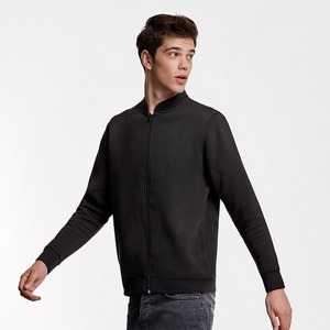 Elbrus - Jacke aus angerautem Molton-Strick mit Mao-Kragen