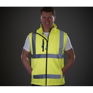 Hi-Vis Softshell Weste - Bodywarmer High Visibility Softshell