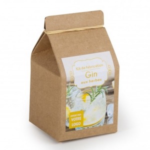 Gin Miniatur-Gourmet-Geschenkbox Kraft-Version