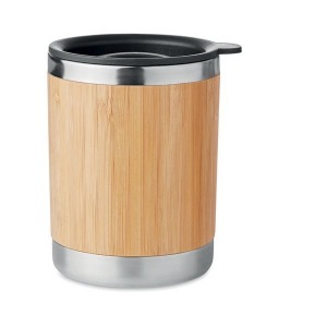 25cl doppelwandiger Becher in Bambusoptik
